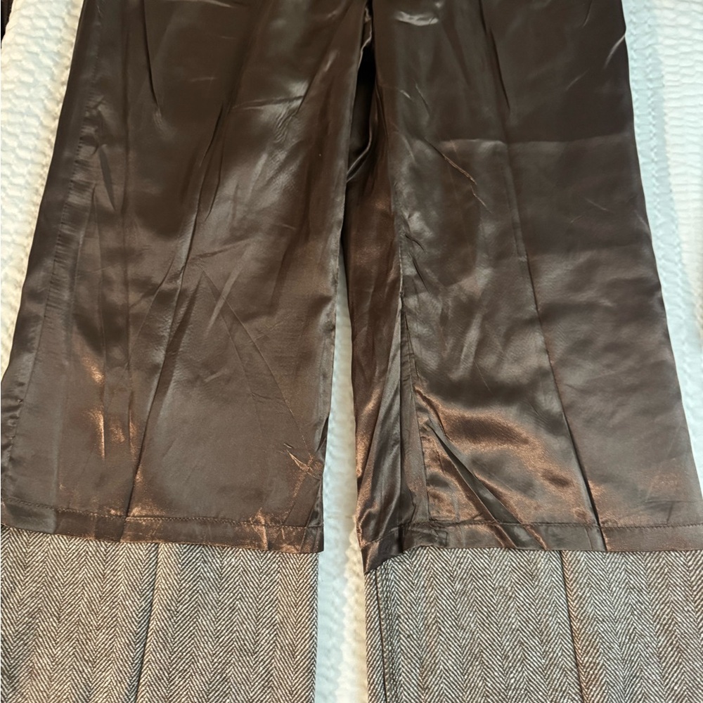 Tulle Brown Herringbone Pants - Picture 9 of 14